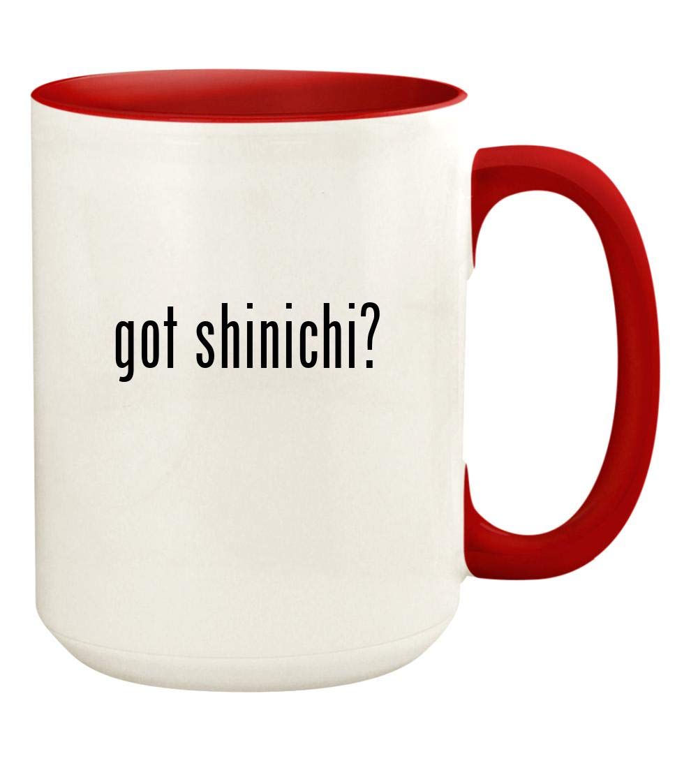 got shinichi? - 15oz Ceramic Colored Handle and Inside Coffee Mug Cup, Red