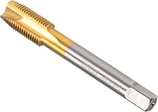 CoCud Spiral Point Taps, Metric M12 x 1.25 Thread, Titanium Coated High Speed Steel 6542 Screw Milling Threading Tap - (Applications: for Tapping Drilling Machine), 1-Piece