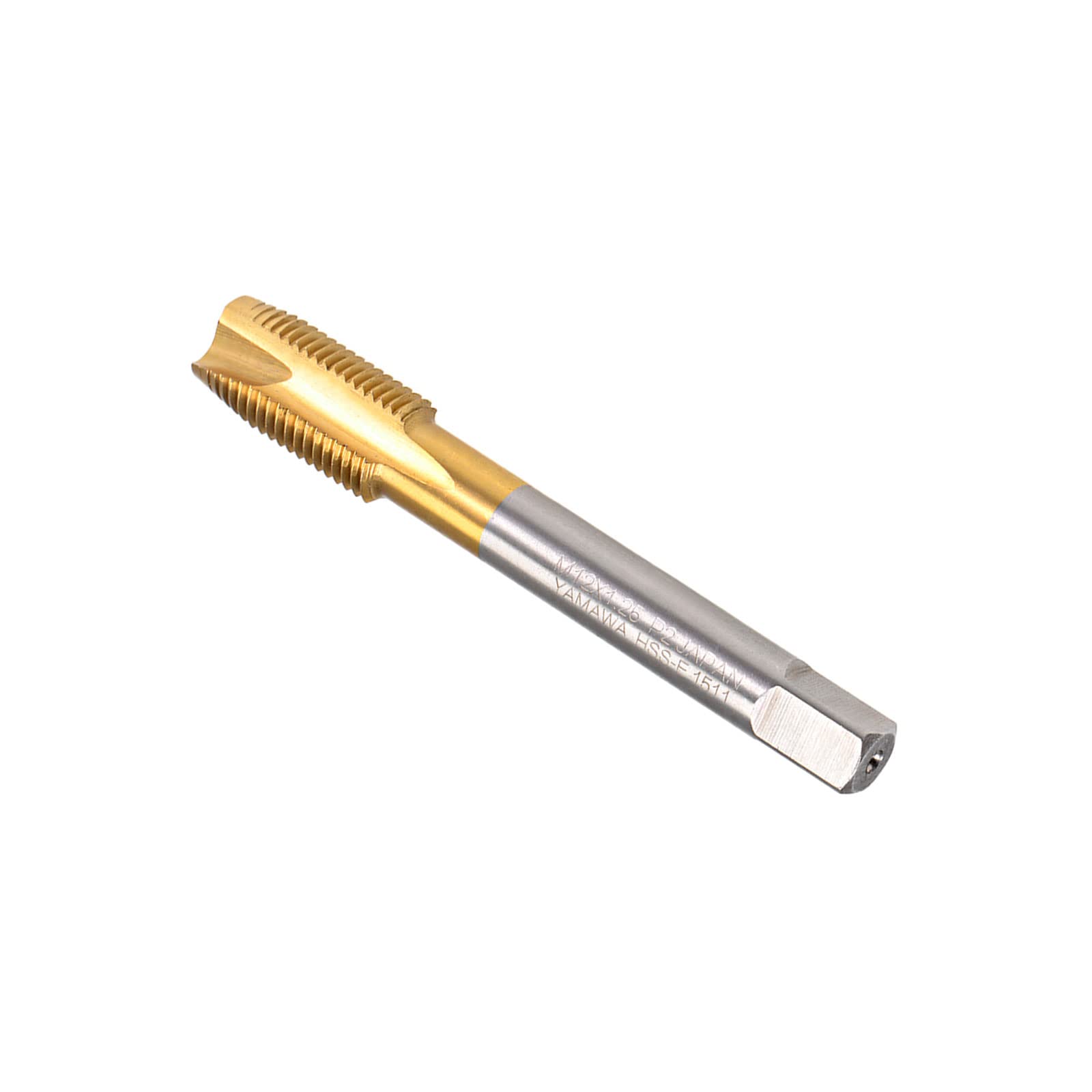 Spirale Punta Maschi, Metrico M12 x 1.25 Filo, Titanio Rivestito Alta Velocità Acciaio 6542 Vite Fresatura Foratura Maschio Maschiatura Perforazione Macchina, 1-Pezzo