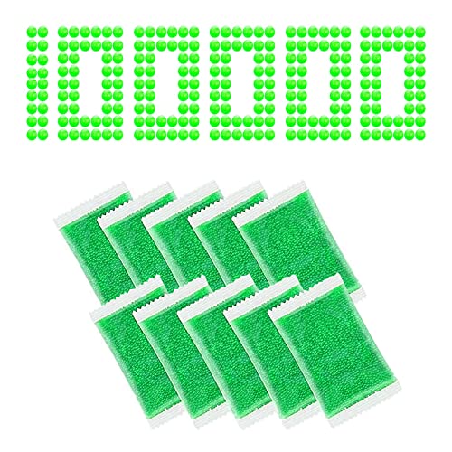 UXSIO Gel Balls Blaster Ammo Splat Gun Refill(7-8 mm,10 Packs,10000 Pieces Per Pack), Gel 7.5mm Blasters Bullets Water Beads, Compatible with Splatter Ball Gun and Orbeez Gun, Green Colour