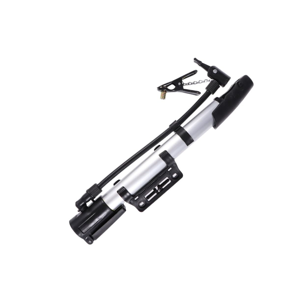 GOOHOCHY Portable Aluminum Alloy Bike Floor Pump for Road and Mountain Bikes High Volume Multi Functional Valves Lightweight Design for Tires Balls and More