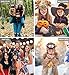 DolliBu Wild Plush Hats Set of 4 Soft Moose, Black Bear, Wolf, and Owl Warm Hat With Ear Flaps, Party Crazy Hat, Stuffed Animal Halloween Costume Toy, Cozy Fleece Winter 1 Size