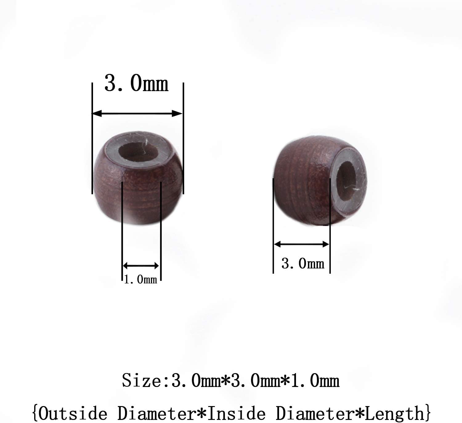 Vlasy Silicone Lined Nano Rings Beads for Nano Tip Hair Extensions Micro Nano Beads (400pcs, Brown), 400 Count (Pack of 1) - Image 2