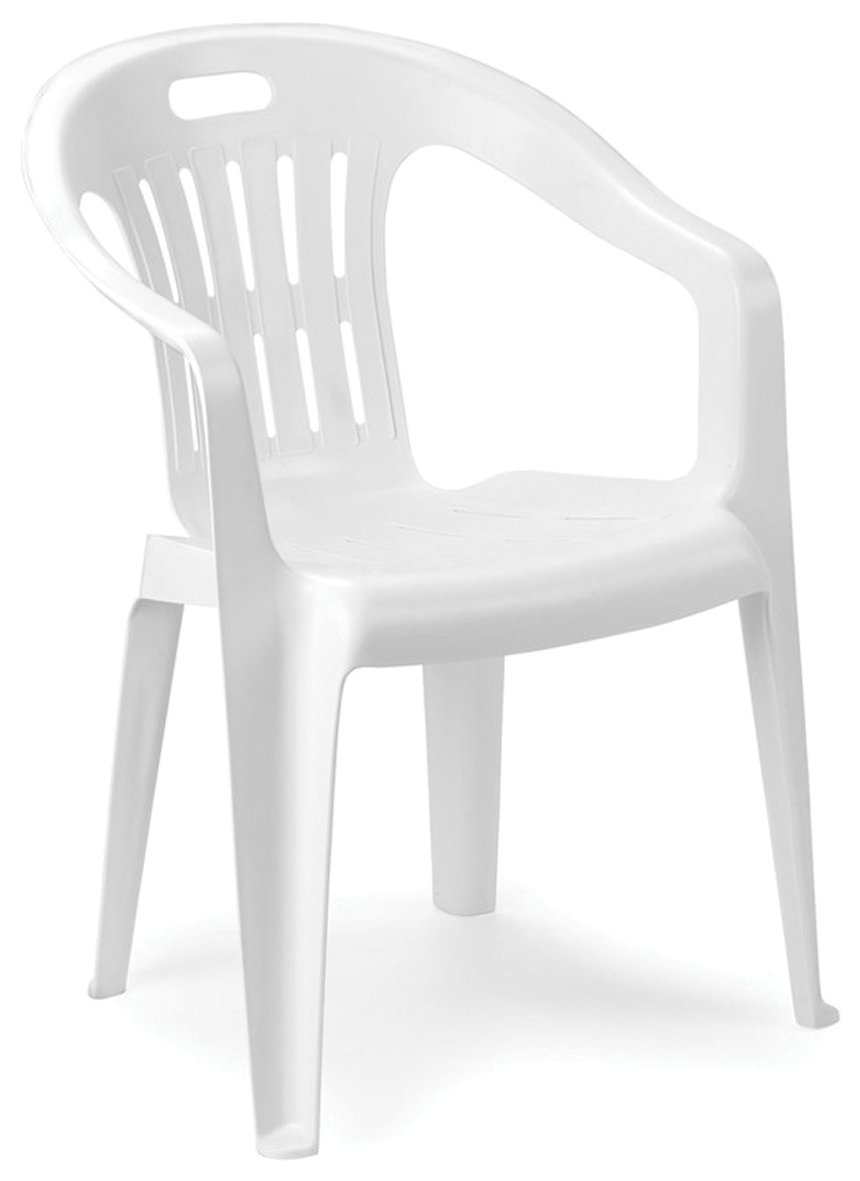 Ipae-Progarden S.P.A. Sillon apilable Resina piona Respaldo BAJO, Plástico, Color Blanco