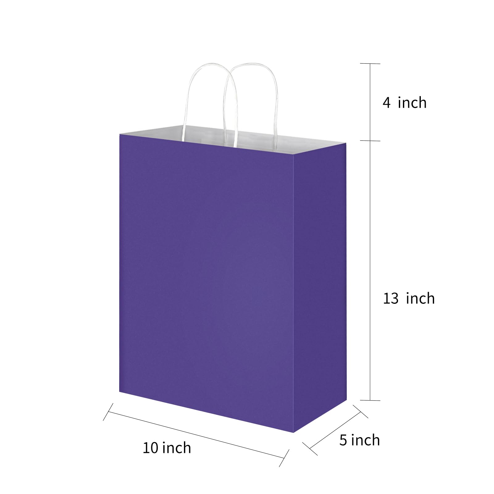 Oikss Confezione da 100 sacchetti regalo grandi in carta naturale con manici, 25 x 12 x 33 cm, sacchetti in carta kraft per feste di compleanno, bomboniere, generi alimentari, shopping, affari,
