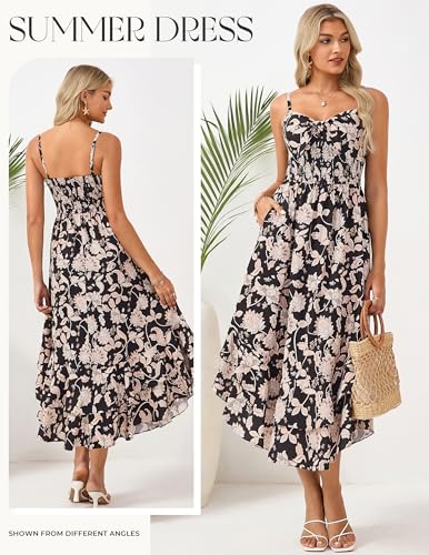 Image of GRACE KARIN Womens Maxi Floral Sundresses Summer Beach Boho Dress Spaghetti Strap Dresses Casual Fashion Clothes with Pockets