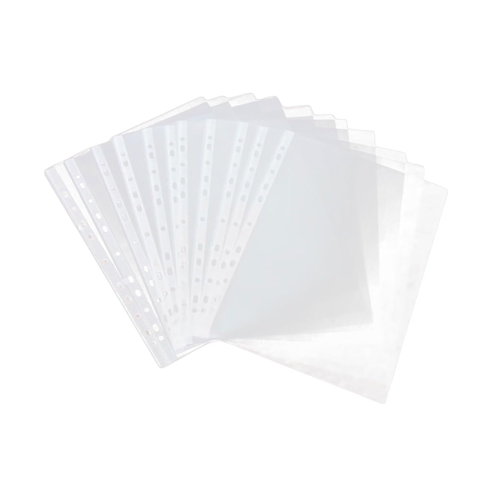 Buste Trasparenti A4 11 Fori Pvc 100 Pezzi per Raccoglitore