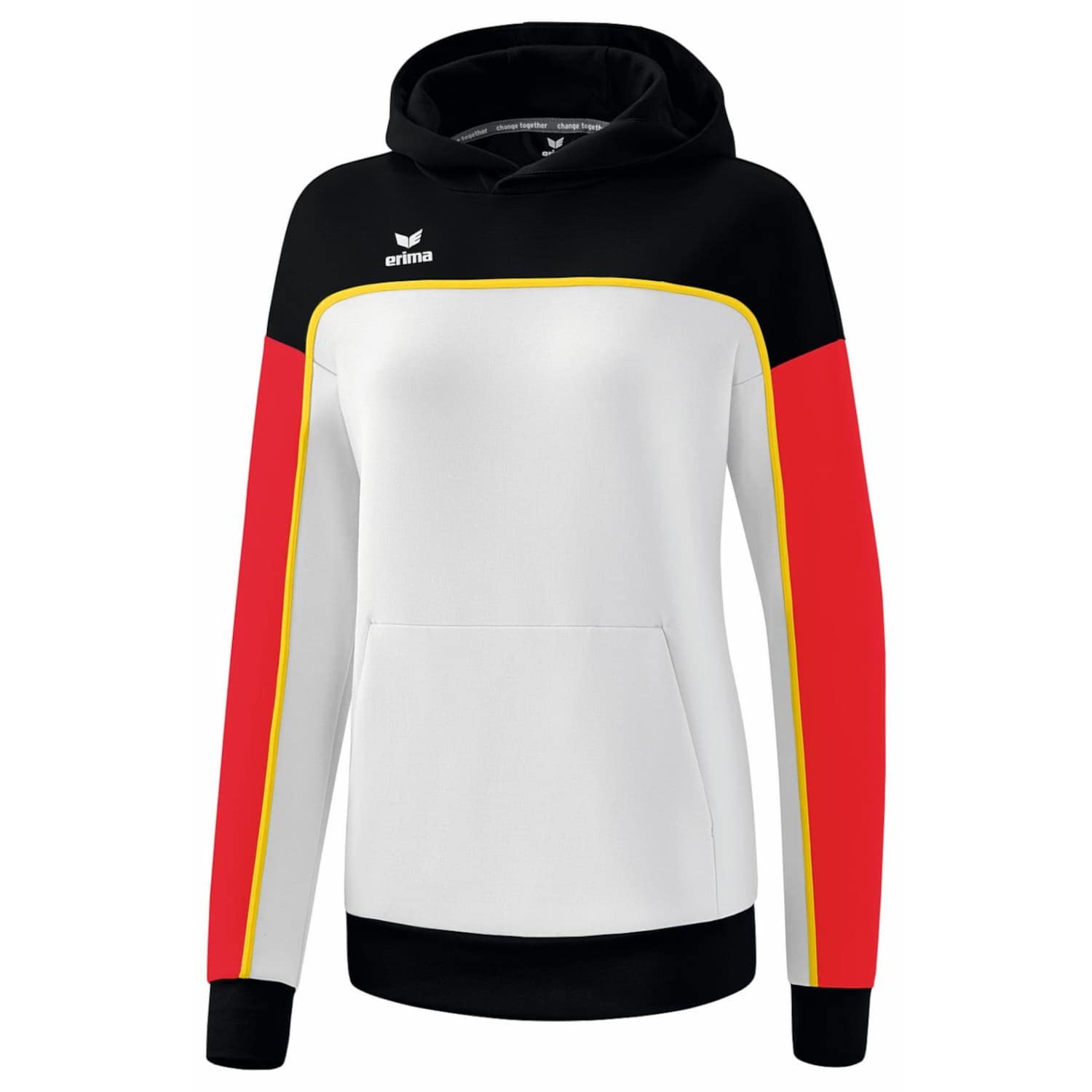 Erima Women's Change hooded sweatshirt, White/Red/Black, 40