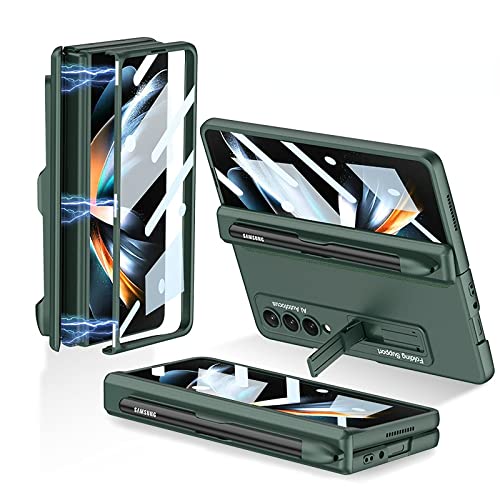 Coque Galaxy Z Fold 4/3 avec charnière magnétique et protège-écran intégré Vert Nuit