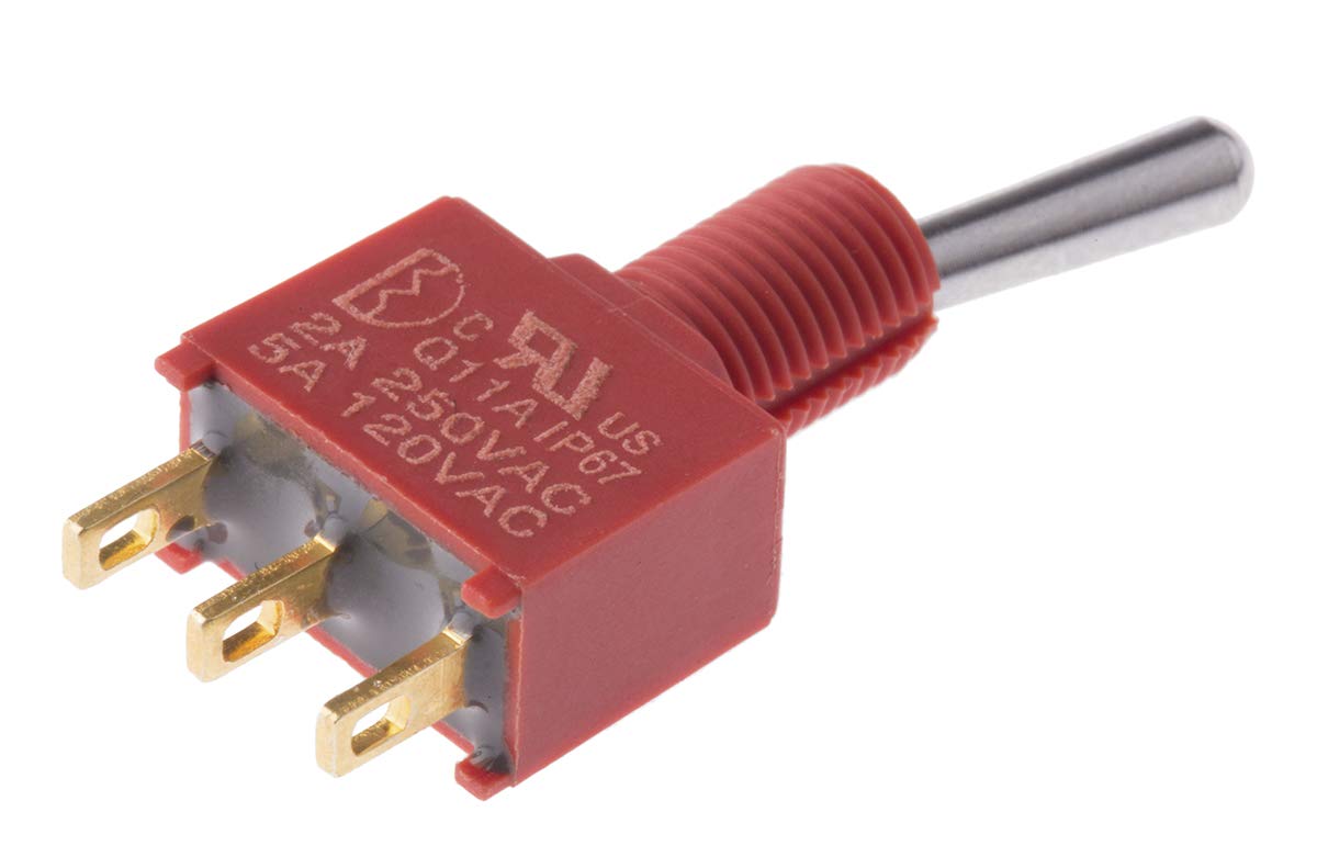 Amazon | RS PRO トグルスイッチ ラッチ 単極双投(SPDT) PCB 5 A @ 250
