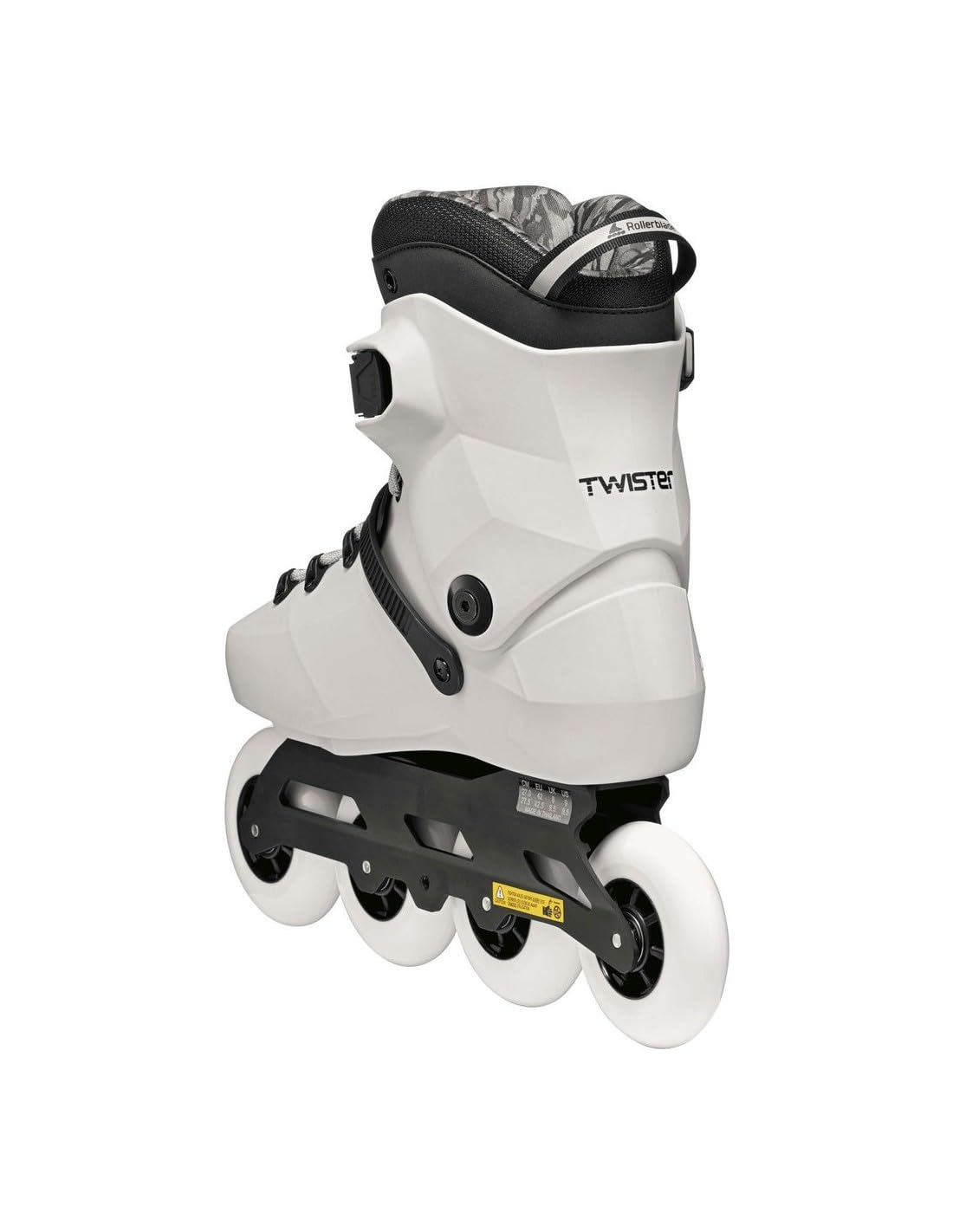 Rollerblade Patines Freeskate Urbanos Twister 90R - Agilidad Extrema y Configuración Rocker 4x90mm - Carcasa Rígida y Guía de Aluminio - White Smoke (Blanco/Negro)