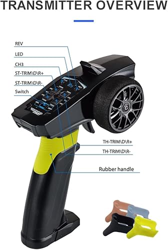 Miniatura 2 de Turbo Racing 91803G-VT RC 2.4GHz 3CH Radio Transmitter Remote Controller with 4CH Receiver for RC Car Boat (91803G-VT)