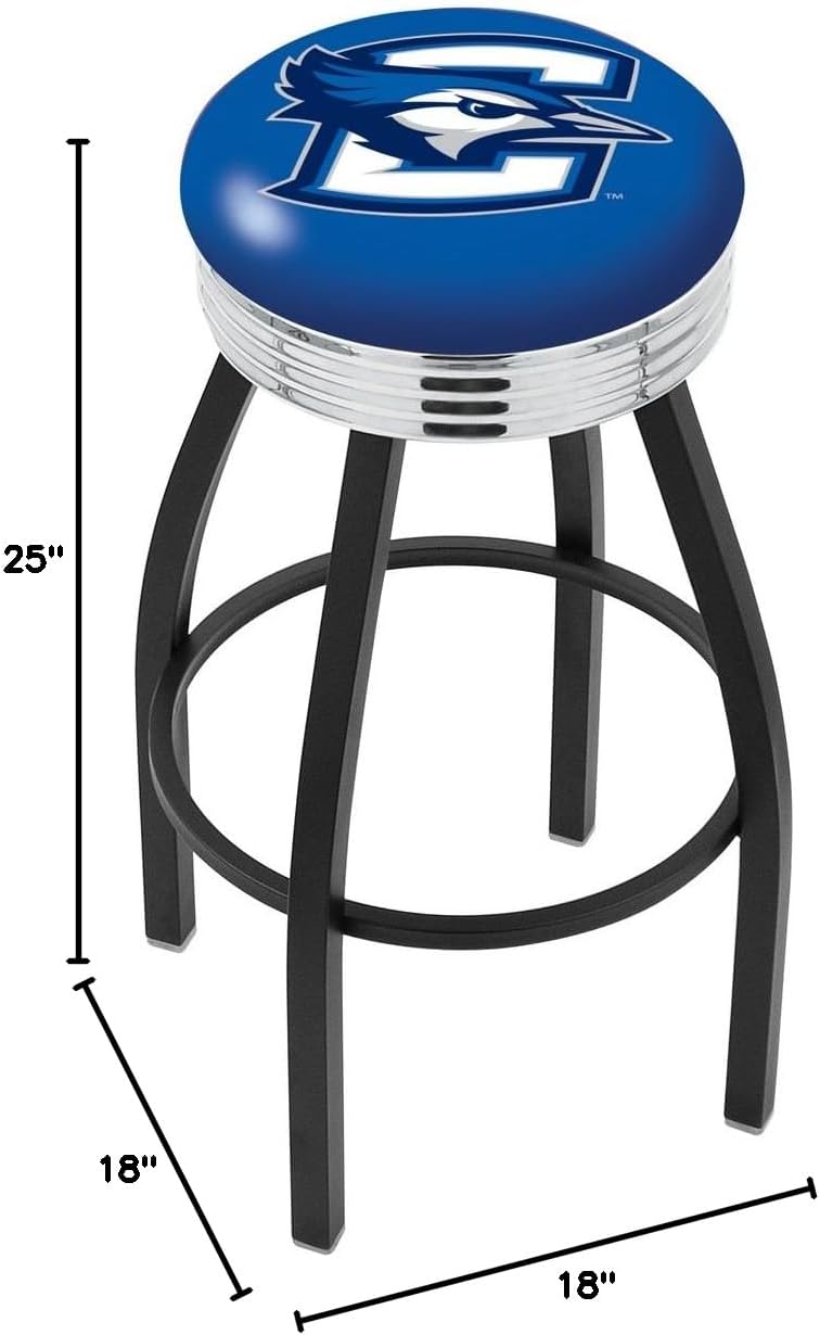 L8B3C Creighton 25" Swivel Counter Stool with a Black Wrinkle and Chrome Finish