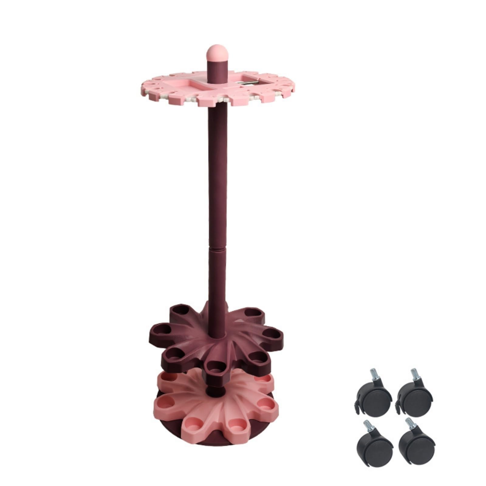 NPYQ 360 Degree Rotating Base with Casters, Fishing Poles Holder Stand for Garage Rod Organisers Rack for 16 Rods Rod Organisers