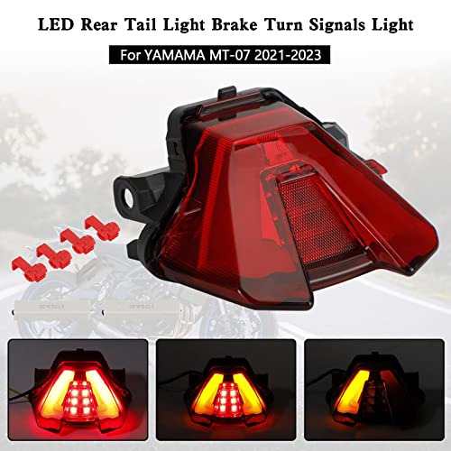 Bruce & Shark Luzes traseiras de LED de freio vermelhas para Yamaha MT-07 MT07 2021-2023