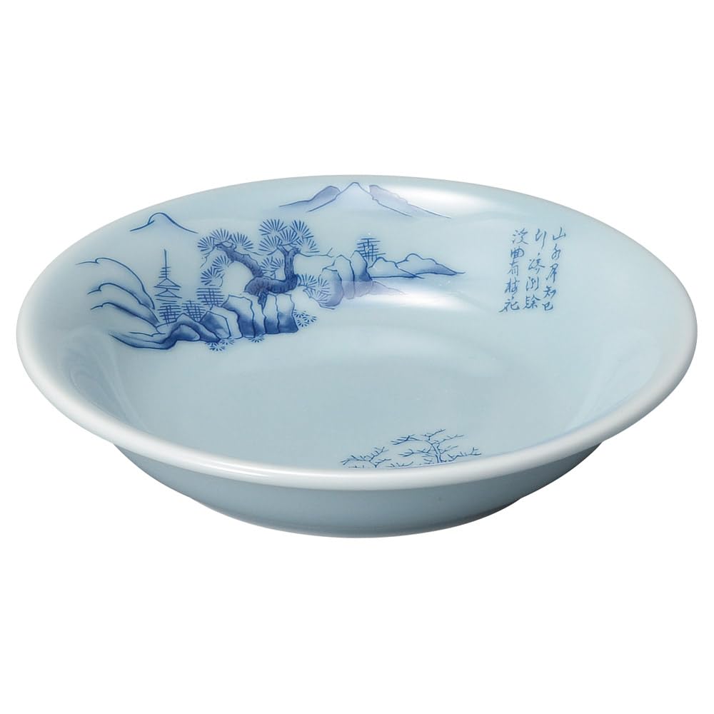 Amazon.co.jp: 青磁上絵山水 5 1/2吋取皿 | 中華 中皿 [ 13.5 x 13.5 x