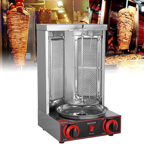 MATERIALE DI ALTA QUALITÀ: le nostre griglie per kebab sono realizzate con materiali in acciaio inossidabile di alta qualità e sono sottoposte a squisiti processi di disegno e lucidatura. L'esterno in acciaio inossidabile è liscio, non facile da macchie di olio e acqua residue, il vassoio di raccolta dell'olio sottostante è più comodo da pulire dopo l'uso