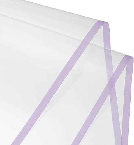 MECCANIXITY 10 piezas de papel de regalo transparente con borde morado de 23 x 23 pulgadas, hoja de papel transparente para envolver regalos para