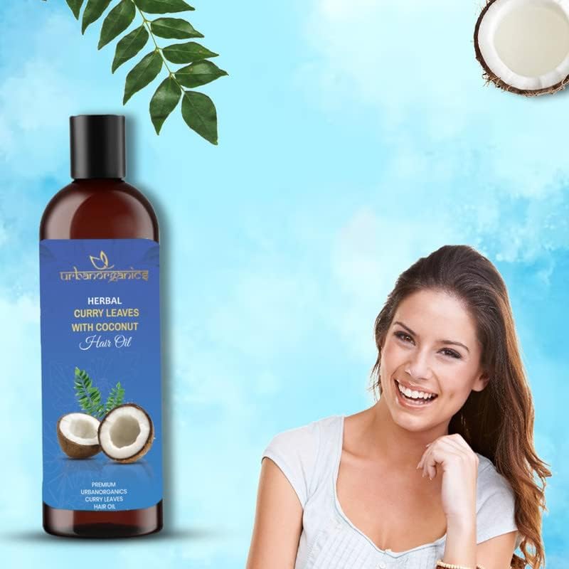 Urbanorganics Herbal Curry Leaves with Coconut Hair Oil, Premium Hair Care