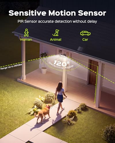JACKYLED Motion Solar Lights Outdoor, 113 LED Cool White Bright 2 Pack - Image 4