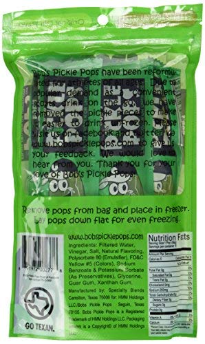 Bob's Pickle Pops - Original Dill Flavor Ice Pops - Pre Workout Freeze Pops - Electrolyte Cramp Relief (Six count pack of three)