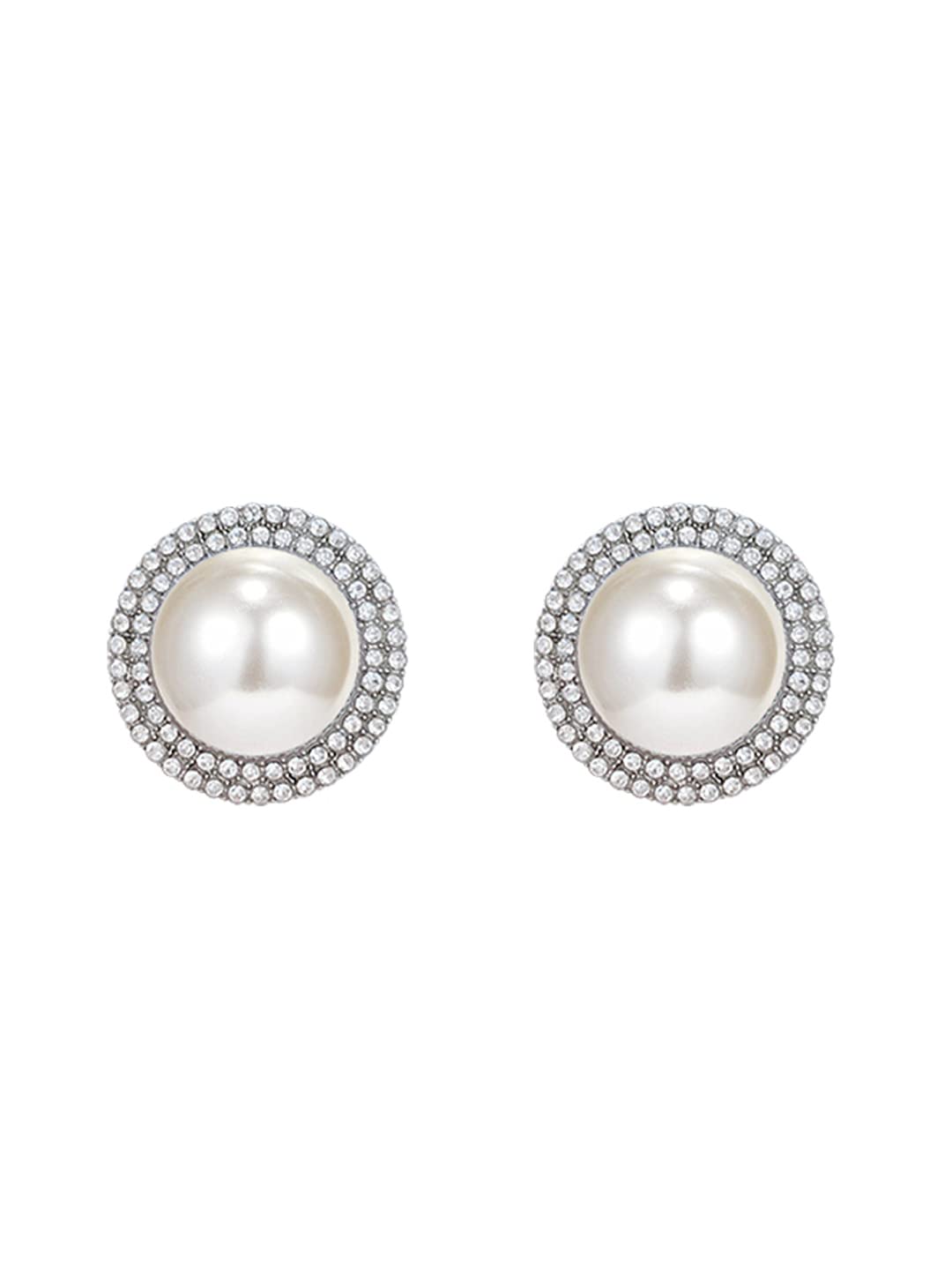 Yellow Chimes Earrings for Women and Girls Studs for Girls | Silver TOned White Pearl & Crystal Studded Circular Designed Stud Earrings | Birthday Gift for girls and women Anniversary Gift for Wife (B0BPPM9S2Z) Amazon Price History, Amazon Price Tracker