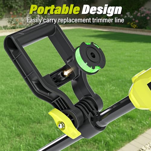 SEYVUM String Trimmer, 20V 12-inch Cordless Weed Wacker with Auto Line Feed, 2 X 2.0Ah Battery Powered Lawn Edger with 8 Pcs Grass Cutter Spool Line, Fast Charger Included - Image 5