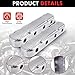 LS Cast Aluminum Finned Valve Covers for Chevy Small Block SB V8 293 325 376 427 LS1 LS2 LS3 LS6 LS7, Valve Covers w/Coil Mounts and Covers- Silver