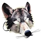 Fancy Dress VIP Adulto Infantil Realista Pelaje Artificial Cara de Lobo Máscara Pack Animal Jungla Hombre Lobo Disfraz de Carnaval Máscara