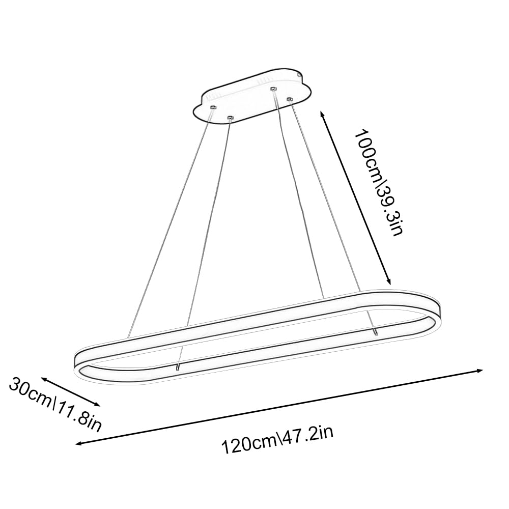 Lampadario lineare a LED, lampadario Quadrato Moderno a Sospensione, Striscia Luminosa Lunga per soffitto, Ideale per Tavolo da Pranzo, Ufficio, Ristorante e Isola Cucina.
