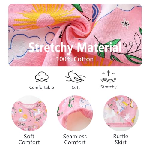 BeiVSlley Toddler Girls Dresses 3-Pack | Cotton Short Sleeve Summer Dress with Twirl Skirt | Cute Cartoon Sundress 2-7T2