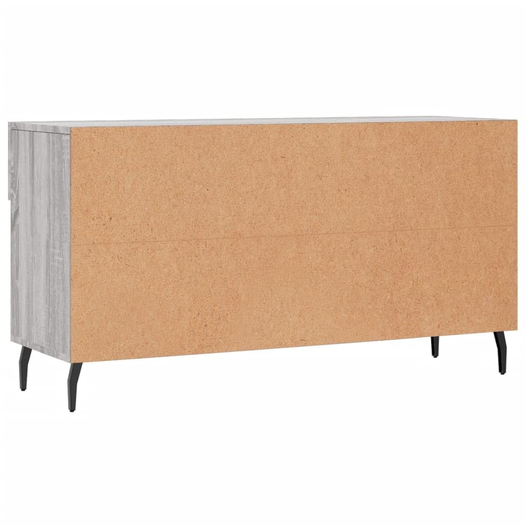 Szafka na buty Sonoma szara, 102 x 35 x 55 cm, materiał drewnopochodny z 2 szufladami i 4 półkami, rozwiązanie do przechowywania, styl przemysłowy, żelazne nogi, wytrzymała płyta siedziska