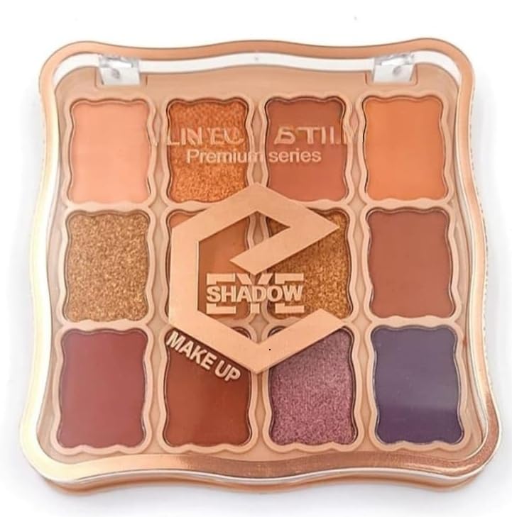 Image of Eyeshadow Palette Nude Tones - Highly Pigmented Eyeshadow Brown Tones Neutral Nude Tones Shimmer & Matt Eye Shadow, 12 Shades Brown Eye Shadow Waterproof Vegan Makeup for Smoky Eyes