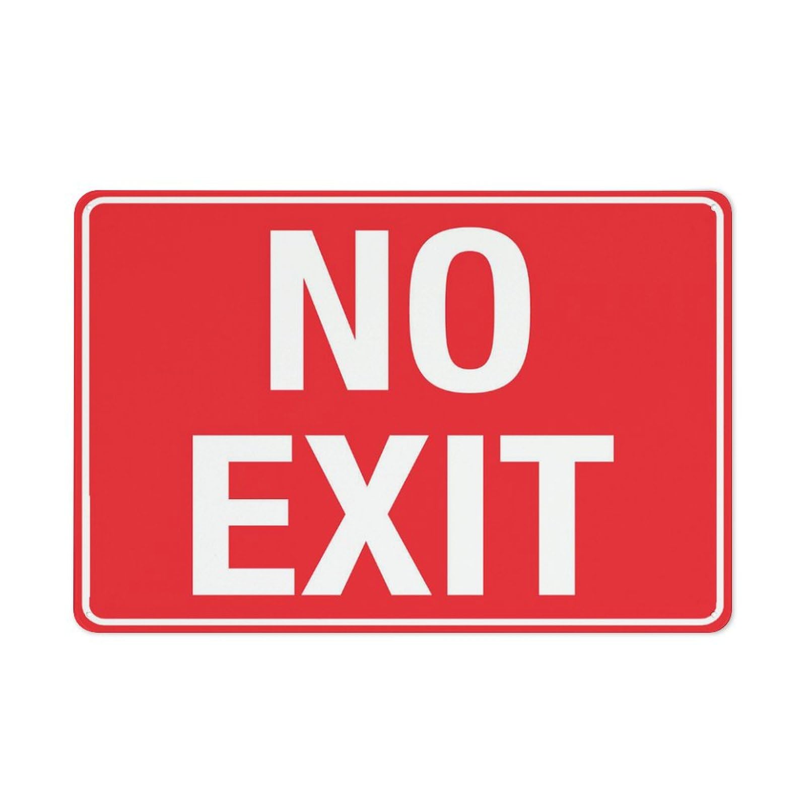 No Exit (Red) Sign, 8x12 Inch UV-Ink Printed Aluminum Outdoor Sign for House & Business