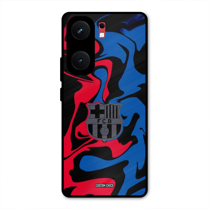 Image of PrintShield FC Barcelona Comic Back Cover for iQOO Neo 9 Pro, Shockproof Printed Phone Case with Soft TPU Sides & Anti-Slip Grip