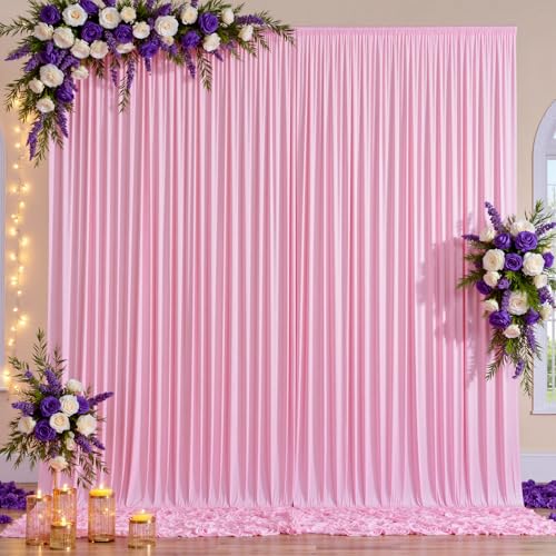 Cortina de fondo rosa para fiestas 10ftx15ft sin arrugas miniatura 1