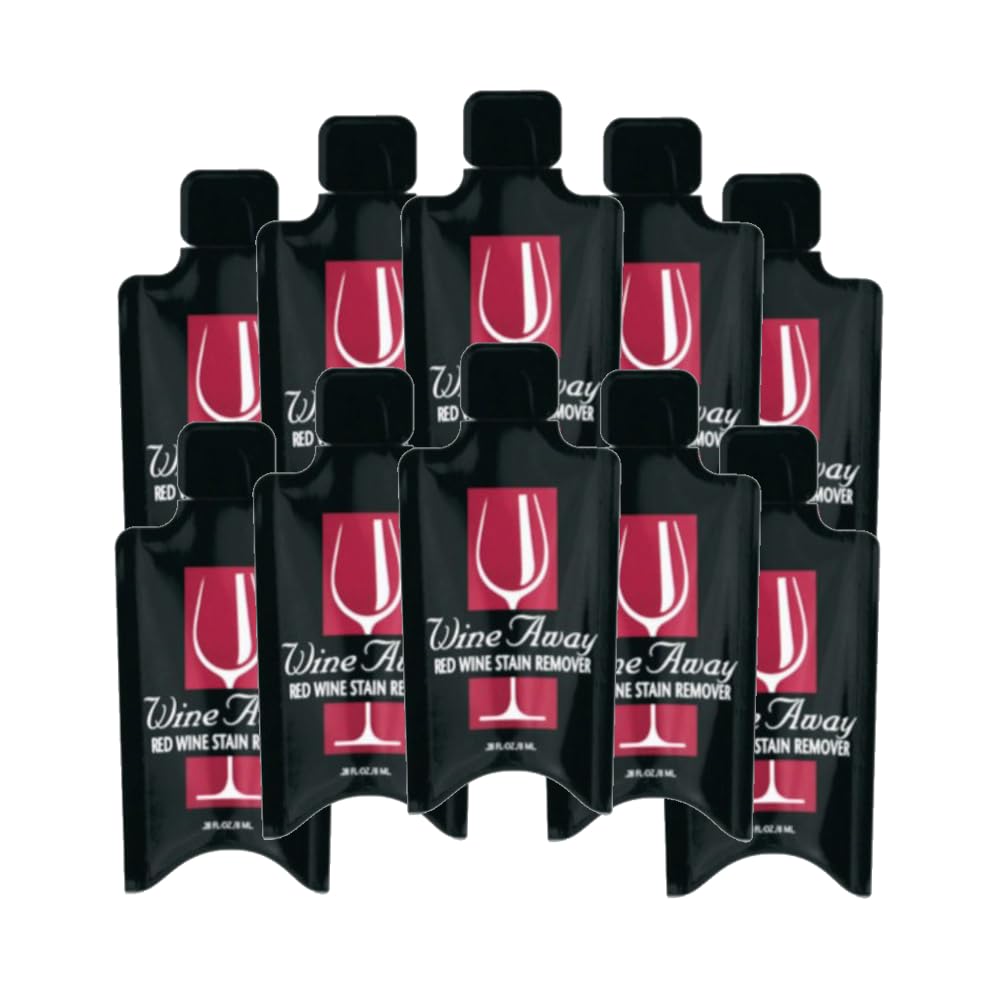 Wine Away Einweg-Reisepakete (10 Stück) Rotweinfleckenentferner – perfekt als Gastgeschenk für Hochzeiten, Duschen, Geburtstagsfeiern und Reisen – bleichfrei