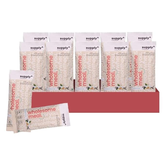 SUPPLY6 Plant Based Wholesome Vanilla Meal Replacement Powder for Essential Nutrition & Weight Management - 100 gm Each (Pack of 10) (B0CL1YP314) Amazon Price History, Amazon Price Tracker