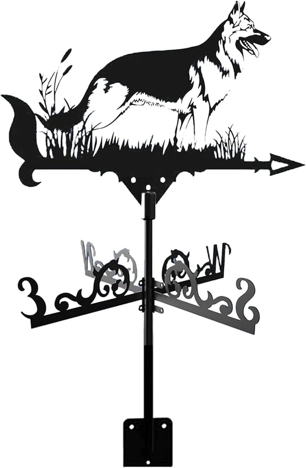 TAXXII Weather Vane Weathervane,Metal German Shepherd, Retro Farm Scene Weathervane Garden Stake, Decoive Wind Direction Indicator for House, Garage, Cupola, Barn