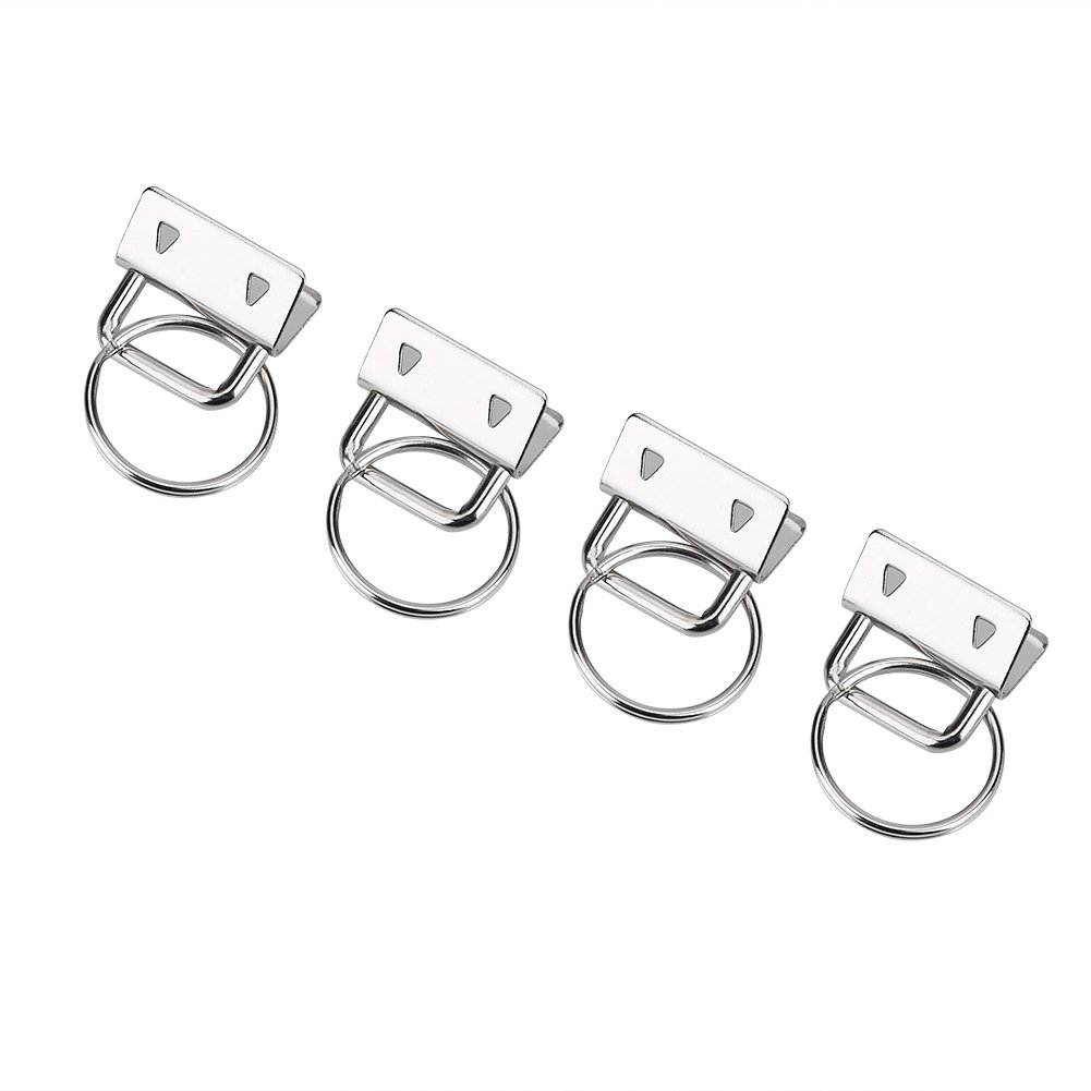 Gloglow Silver Key Fob Hardware Sets With Key Ring Key Chain Wristlet Sets With Split Rings Accessories For Fabric Bag Wristlets