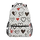Corazones Mochila de Estudiantes Hombro Mochilas para Viajes Escolar Niños Niñas