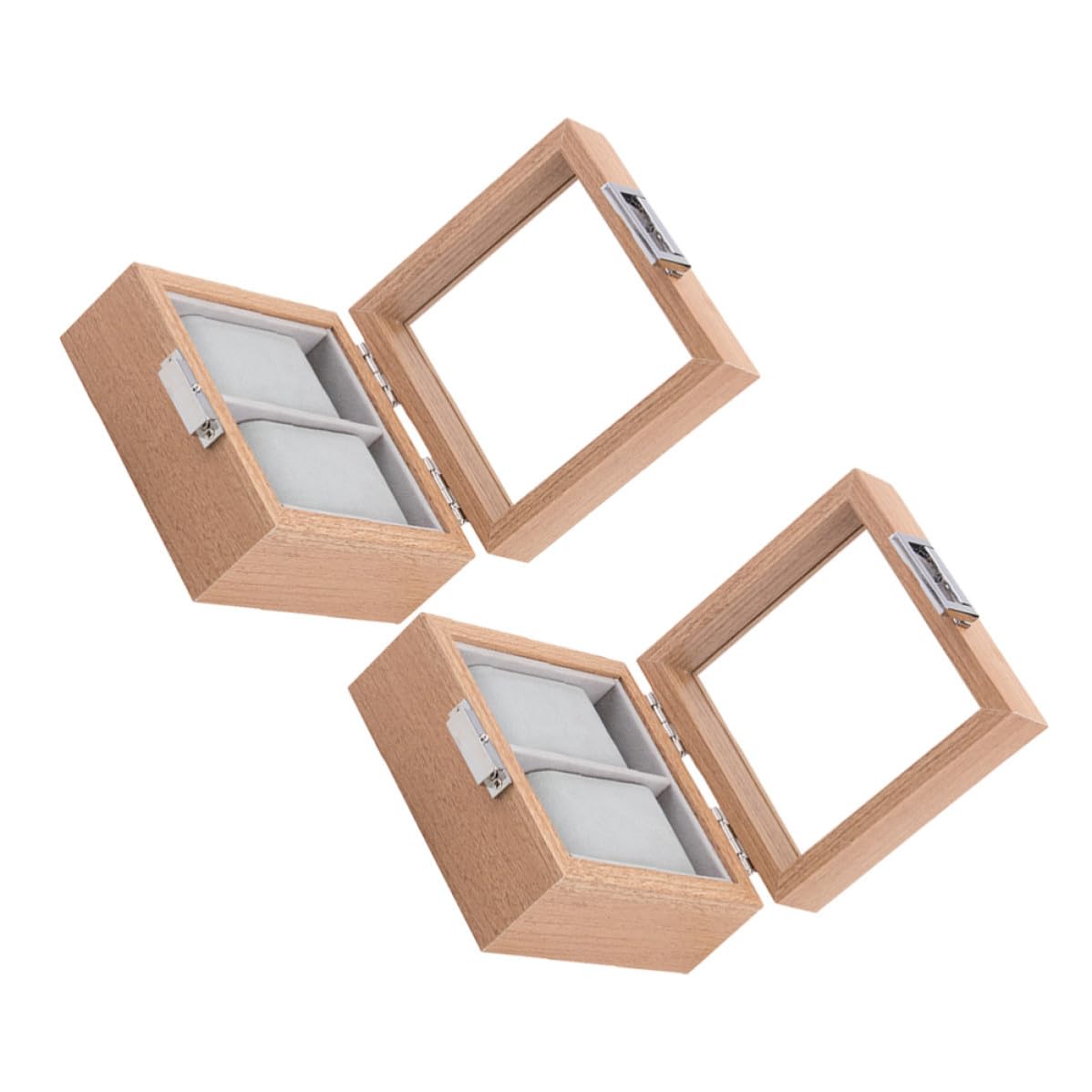Beavorty 2 Pezzi Scatola Porta Orologi Uomo Legno Beige a 2 Scomparti