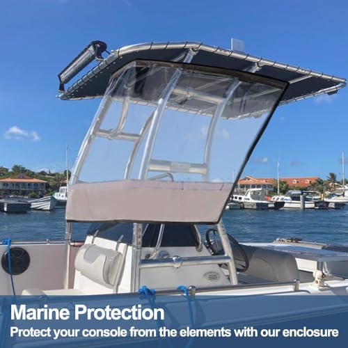Boat Console T-Top Enclosure, Transparent Rain Cover, Marine Windshield Spray Curtain for Consoles Over 27½" - Image 5