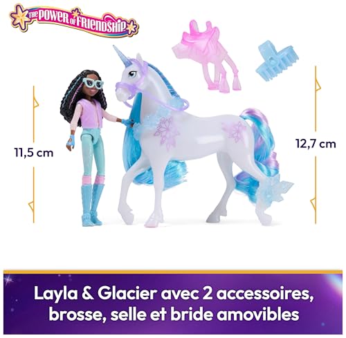 Unicorn Academy - L'Ecole des Licornes - Licorne Glacier + Poupée Layla - Licorne, Poupée Et Accessoires À Collectionner - Jouets Inspirés De La Série L'Ecole des Licornes - Jouet Enfant 4 Ans Et +