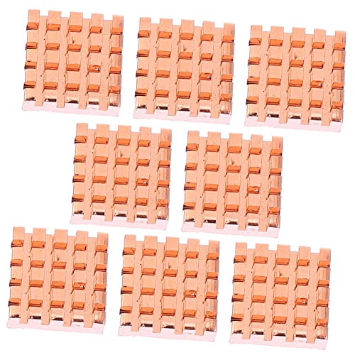 LAPYAPPE 8Pcs Copper Heat Sink Replacement for CPU Cooling Thermal Conductive Fin for Motherboards Graphics Cards and Chips Efficient Heat Dissipation
