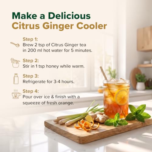 Image of VAHDAM Turmeric Citrus Ginger Tea(3.53 oz| 50 Cups)Caffeine Free Herbal Tea