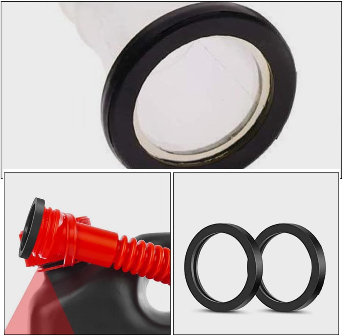 DOITOOL 10pcs Can Spout Sealing Ring Replacement for Automotive and Truck Spare Tank, Black Rubber O-ring with Oil Resistance and Sturdy Wear-resistant Design for Fuel Can Spout Seal