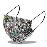 Glänzend Für Strassmaske Gesicht Schmuck Glitzer Kristall Elastizität Fashion Gesichtsbedeckung Party Halloween Cosplay Costu Mund Maske Anime Stück
