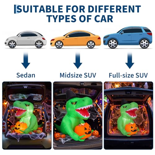 Garvee 4.5FT Halloween Inflatables Dinosaur Trunk or Treat Car Decorations - image 8