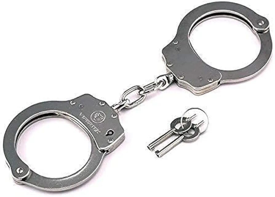 Metal Toy Handcuff, Silver, Kids Police Role Play Costume Accessory with Safety Release Button-picture-21